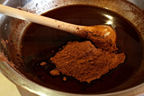 brownie-tart-adding-cocoa